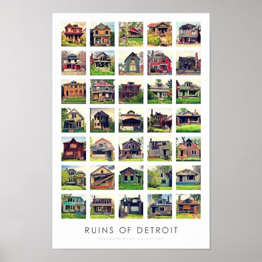 Ruines de Detroit Poster - Abandoned Homes (Devant)