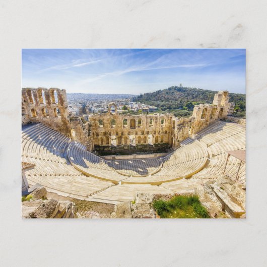 ruïnes van het oude theater van Herodion Atticus Briefkaart (Voorkant)