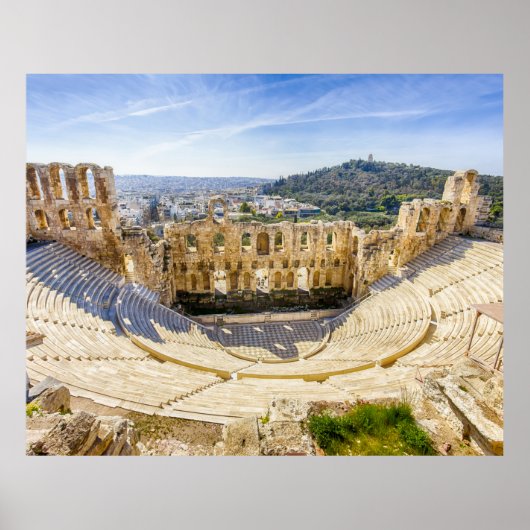 ruïnes van het oude theater van Herodion Atticus Poster (Voorkant)