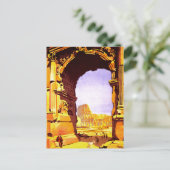 Ruines vintages de Rome Italie Poster carte postal (Debout devant)