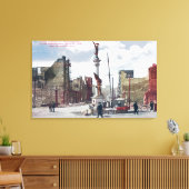 Ruins Along Mason Street, Union Square Status Canvas Afdruk (Insitu (Woonkamer))