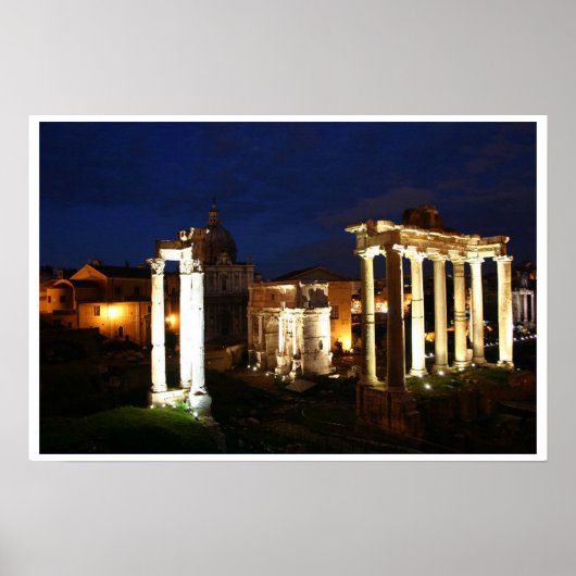 Ruins bij nacht poster (Voorkant)