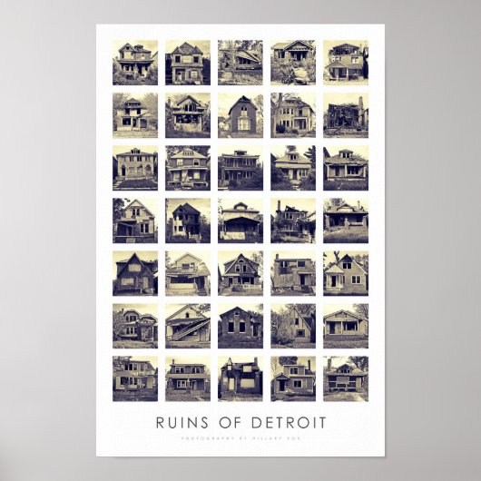 Ruins van Detroit Poster - Verlaten huizen (Voorkant)