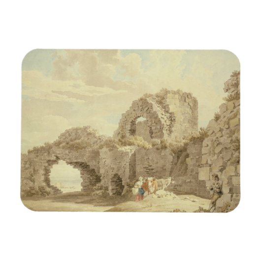 Ruins van het kasteel van Pevensey (m/c op papier) Magneet (Horizontaal)