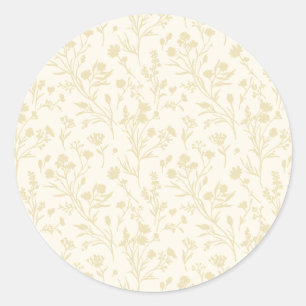 Ruisende Bloemen Gouden Tarwe - Neutraal Ronde Sticker
