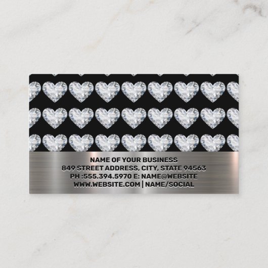Ruit Hart Patroon | Korting Zakelijke Kaart Visitekaartje (Achterkant)