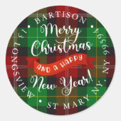 Ruit Kerstmis Sticker Etiket (Voorkant)