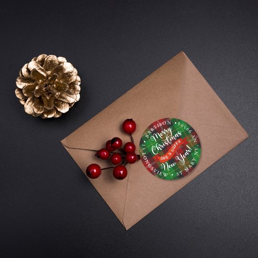 Ruit Kerstmis Sticker Etiket