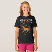 Ruitanatomie van een paardenloop t-shirt (Voorkant volledig)