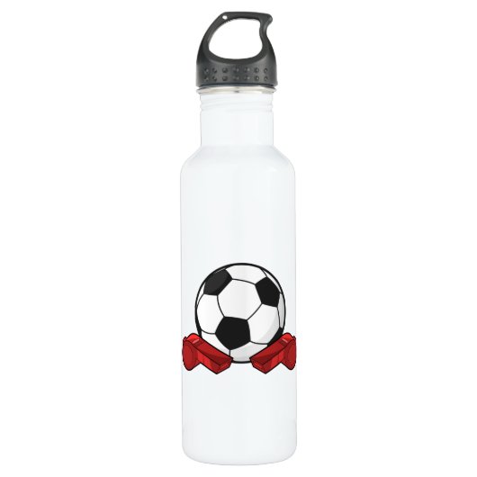 Ruiteistel en Voetbal Waterfles (Voorkant)