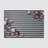 Ruiten en Rubies op zwarte en zilverstrips Tissuepapier (Voorkant)