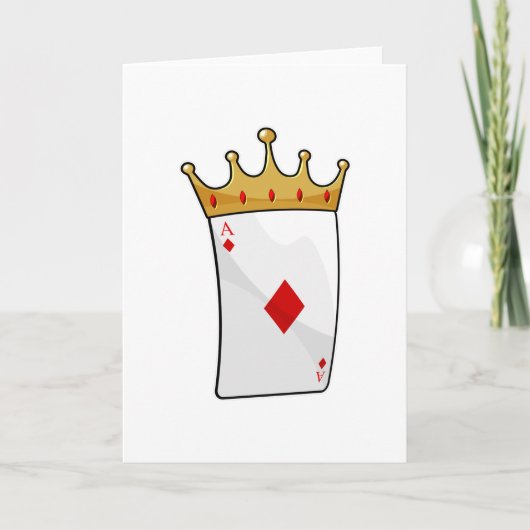 Ruitenaas met kroon van de koning kaart (Voorkant)