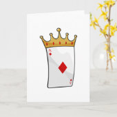 Ruitenaas met kroon van de koning kaart (Gele Bloem)