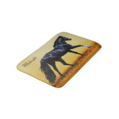 Ruitend Horse Black Stallion Badmat (Gekanteld)