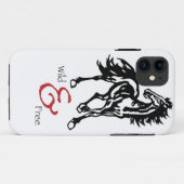 Ruitend Horse Black, White, Red, Wild & Free Case-Mate iPhone Case (Achterkant (horizontaal))