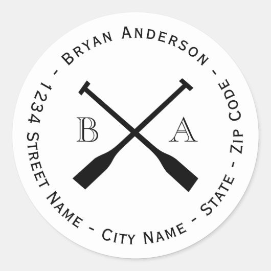 Ruitend Oars-etiket Ronde Sticker (Voorkant)