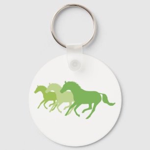 Ruitend paard (groen) sleutelhanger