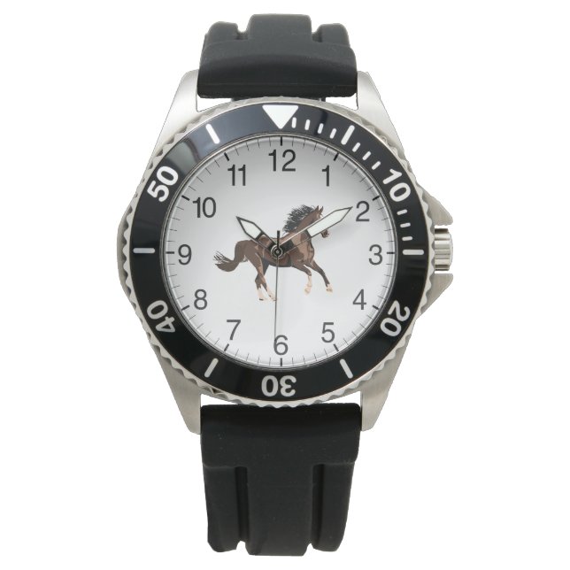 Ruitend paard horloge (Voorkant)