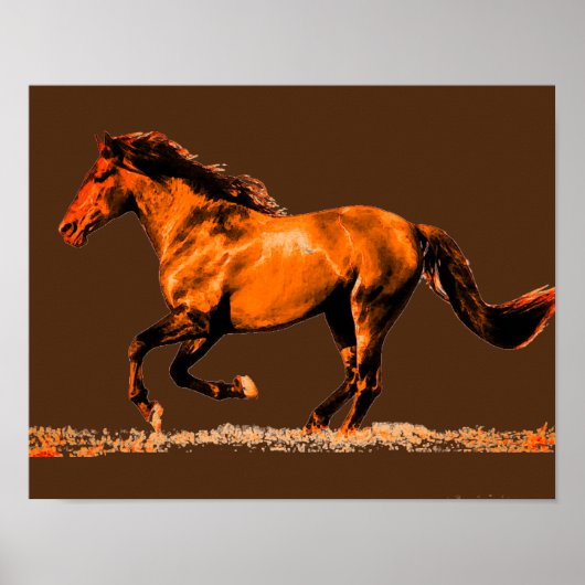 Ruitend paard poster (Voorkant)