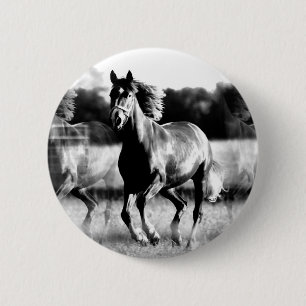 Ruitend paard ronde button 5,7 cm