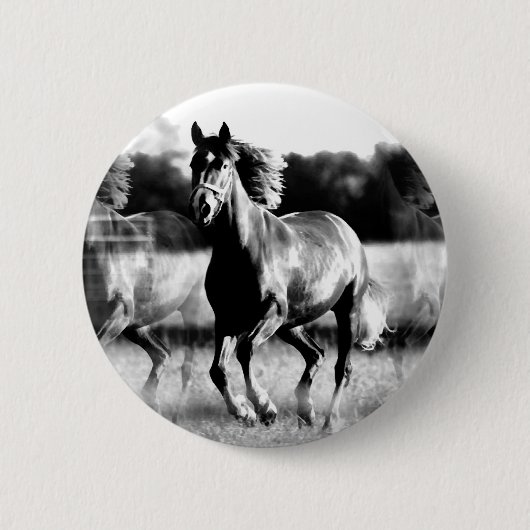 Ruitend paard ronde button 5,7 cm (Voorkant)