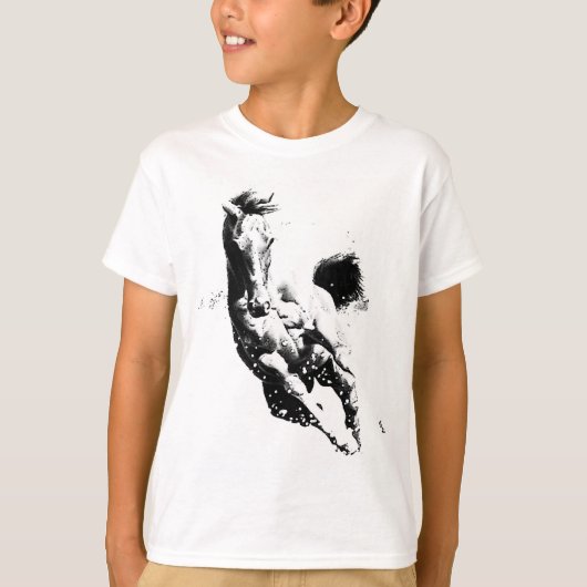 Ruitend paard t-shirt (Voorkant)