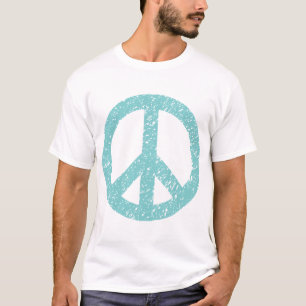 Ruitend vredessymbool - Lt Blue Green T-shirt