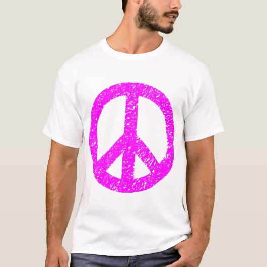 Ruitend Vredessymbool - Magenta T-shirt (Voorkant)