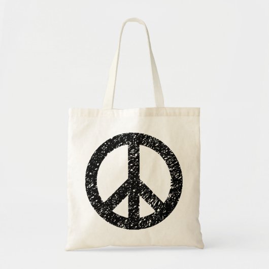 Ruitend vredessymbool - zwart tote bag (Voorkant)