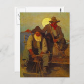 Ruitende scheerpistolen Zijzitplaats Western-esque Briefkaart (Voorkant / Achterkant)