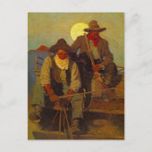 Ruitende scheerpistolen Zijzitplaats Western-esque Briefkaart (Voorkant)