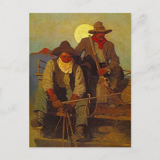 Ruitende scheerpistolen Zijzitplaats Western-esque Briefkaart (Voorkant)