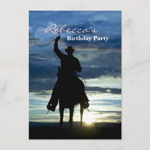 Ruitende zonsonderrug Riding cowboy silhouette Kaart