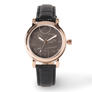Ruitendig vierkant zwart lederen horloge