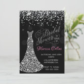 Ruitenjurk Bridal doucheuitnodiging, neushoorn Kaart (Staand voorkant)