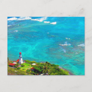 ruitenkopblauwe vuurtoren briefkaart