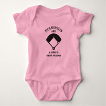 Ruitenmeisjes vriend baseball baby bodysuit shirt