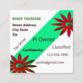 Ruitenoogbloem Vierkante Visitekaartje (Achterkant)