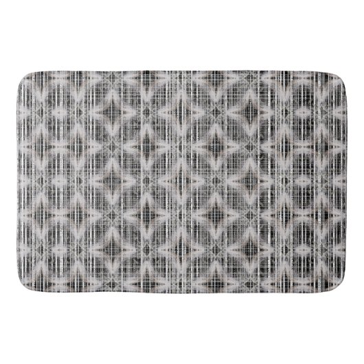 Ruitenpatroon zwart, wit en grijs badmat (Voorkant)