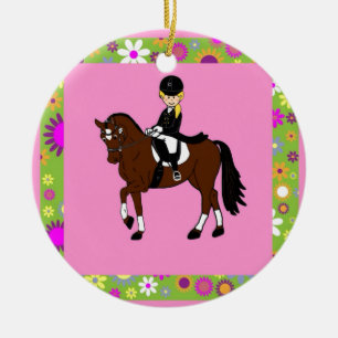 Ruitenrijder van eenouderdieren keramisch ornament