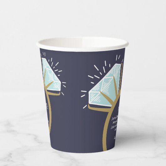 Ruitenring voor 60e trouwdag speelt leuke feiten papieren bekers (Links)