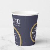 Ruitenring voor 60e trouwdag speelt leuke feiten papieren bekers (Rechts)