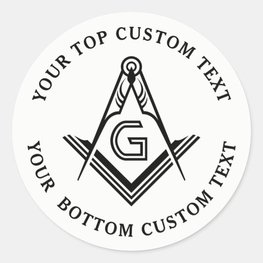 Ruitenvierkant en kompas Ronde Masonic Stickers (Voorkant)