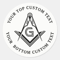 Ruitenvierkant en kompas Ronde Masonic Stickers