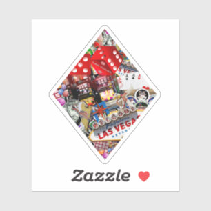 Ruitenvormig Kaart voor diamanten - Gamblers - opg Sticker