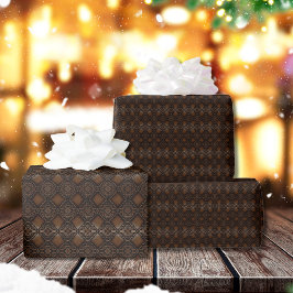 Ruitenvormig lederen kijkpatroon cadeaupapier