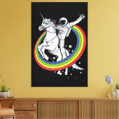 Ruiter Astronaut Eenhoorn Canvas Afdruk (Insitu (Woonkamer))