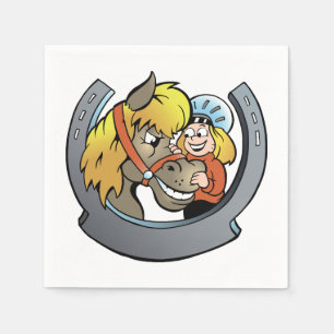 ruiter en paard papier servetten