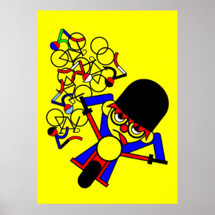 Ruiter van de Franse motorfiets Poster