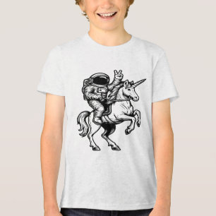 Ruiter van eenhoorn in de ruimte Tri-Blend shirt